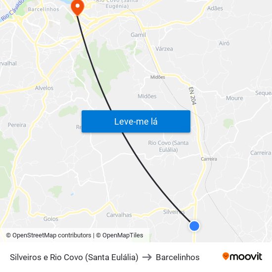 Silveiros e Rio Covo (Santa Eulália) to Barcelinhos map