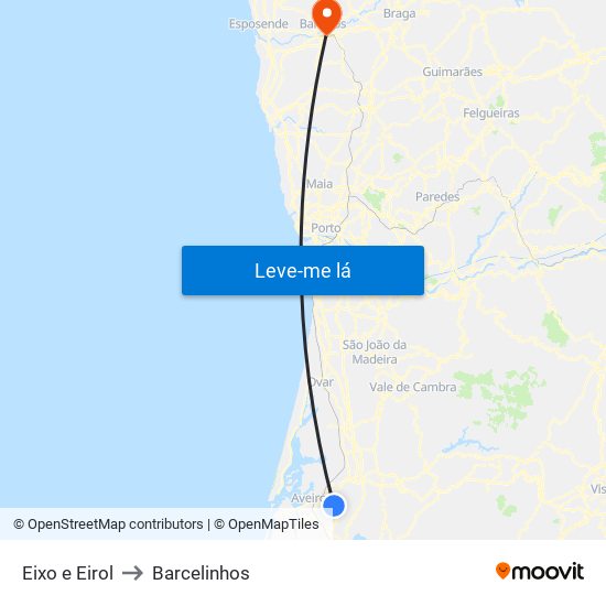 Eixo e Eirol to Barcelinhos map