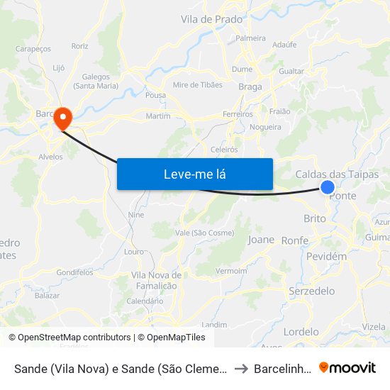 Sande (Vila Nova) e Sande (São Clemente) to Barcelinhos map