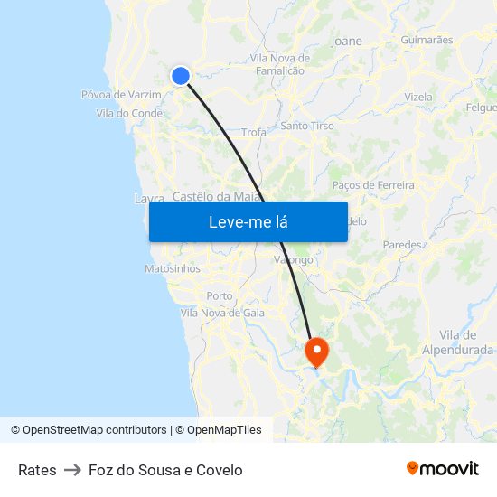 Rates to Foz do Sousa e Covelo map