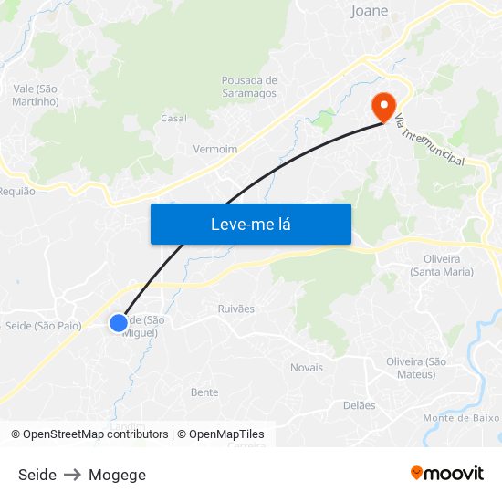 Seide to Mogege map
