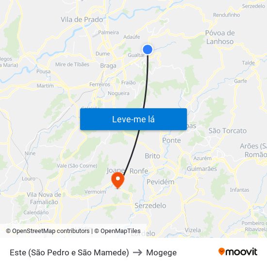 Este (São Pedro e São Mamede) to Mogege map