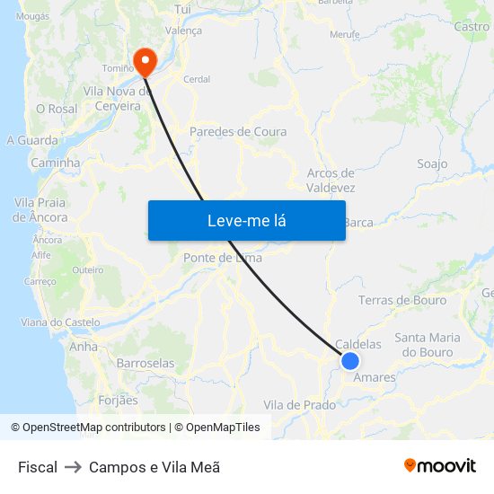 Fiscal to Campos e Vila Meã map