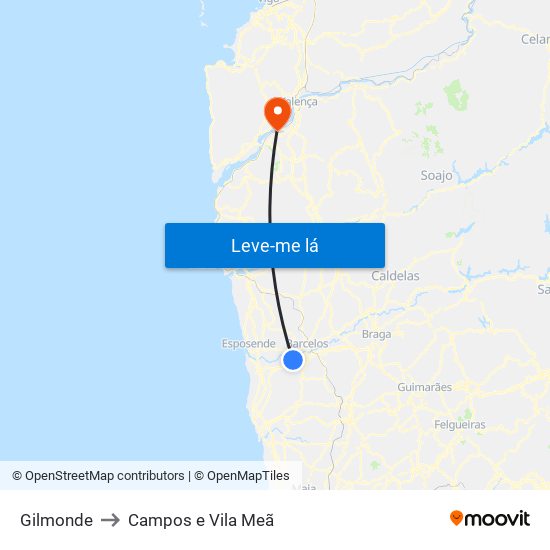 Gilmonde to Campos e Vila Meã map