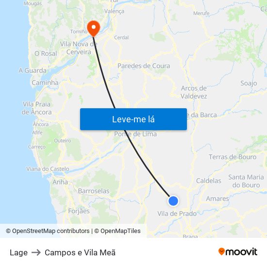 Lage to Campos e Vila Meã map
