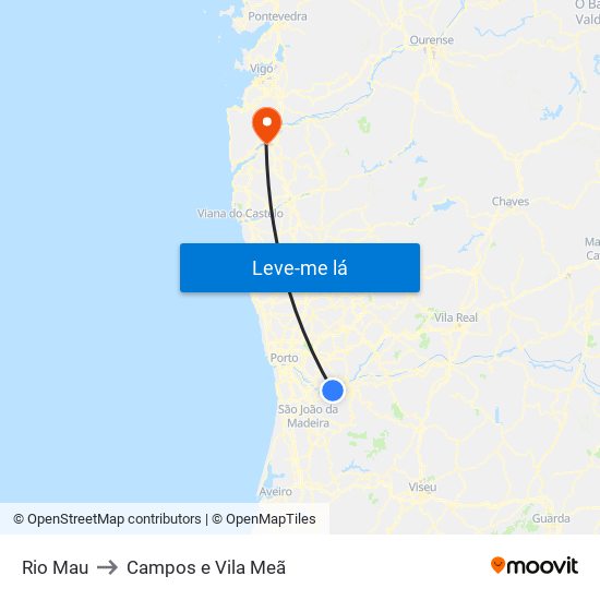 Rio Mau to Campos e Vila Meã map