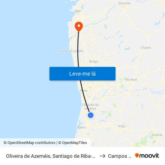 Oliveira de Azeméis, Santiago de Riba-Ul, Ul, Macinhata da Seixa e Madail to Campos e Vila Meã map