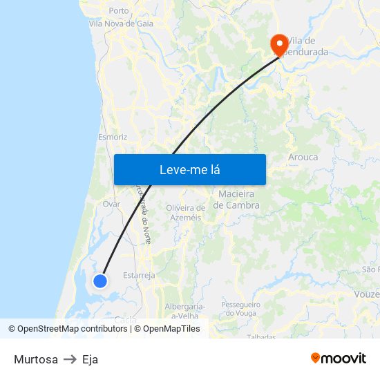 Murtosa to Eja map