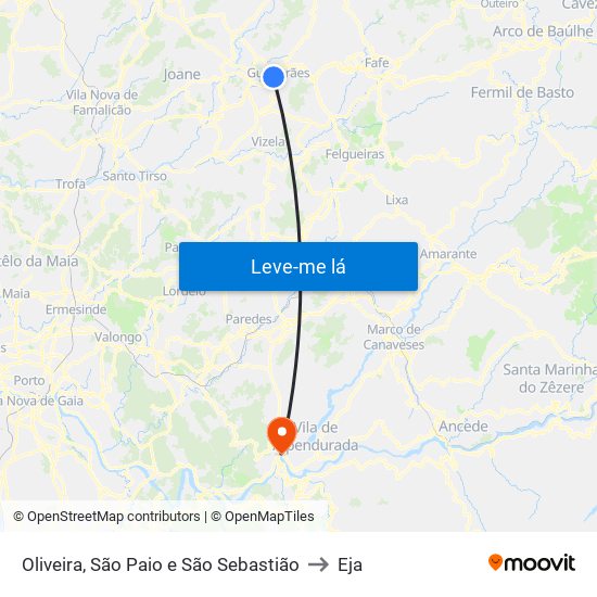 Oliveira, São Paio e São Sebastião to Eja map