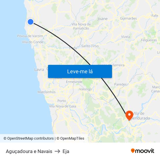 Aguçadoura e Navais to Eja map