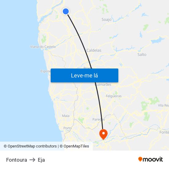 Fontoura to Eja map