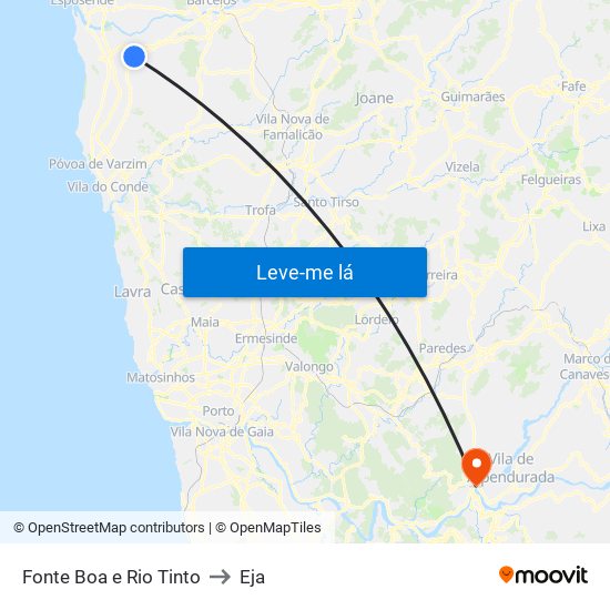 Fonte Boa e Rio Tinto to Eja map