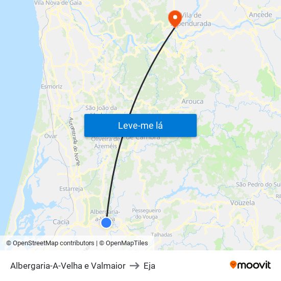 Albergaria-A-Velha e Valmaior to Eja map