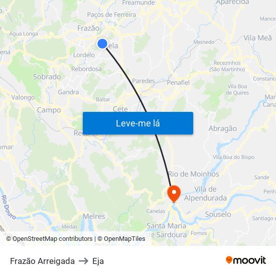 Frazão Arreigada to Eja map