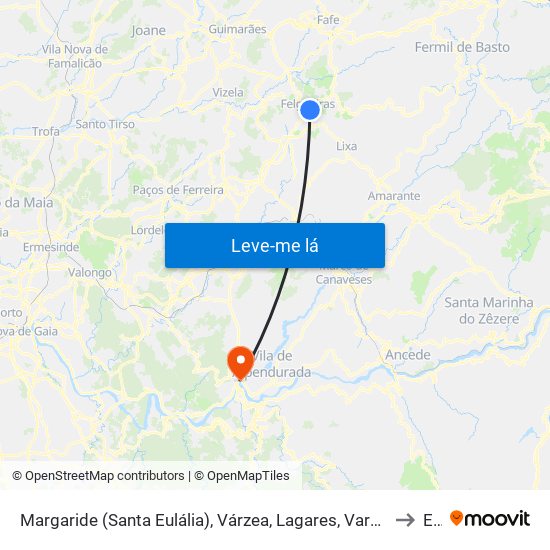 Margaride (Santa Eulália), Várzea, Lagares, Varziela e Moure to Eja map