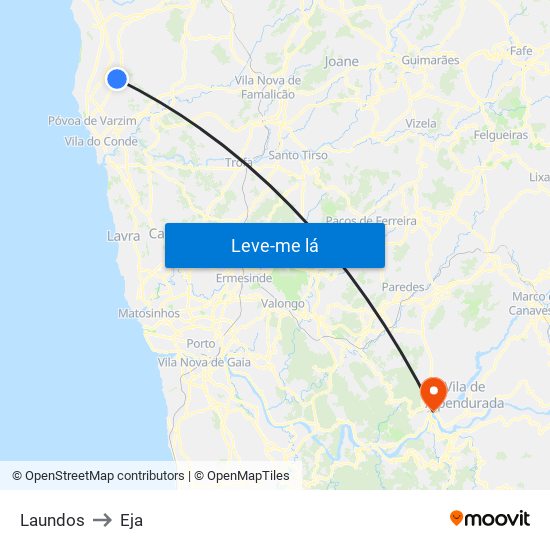 Laundos to Eja map