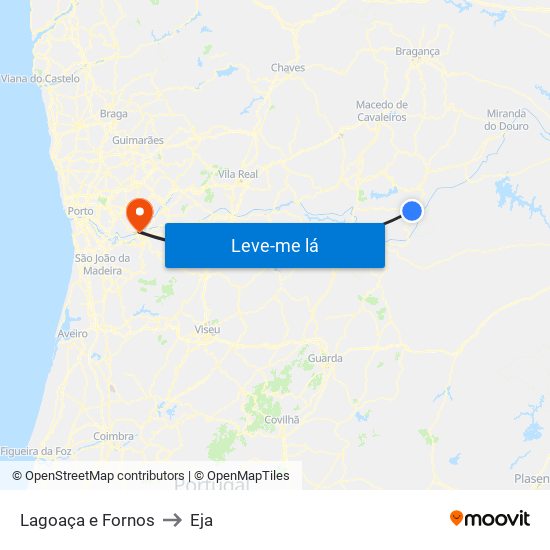 Lagoaça e Fornos to Eja map