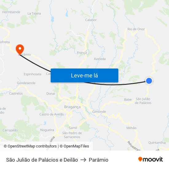 São Julião de Palácios e Deilão to Parâmio map