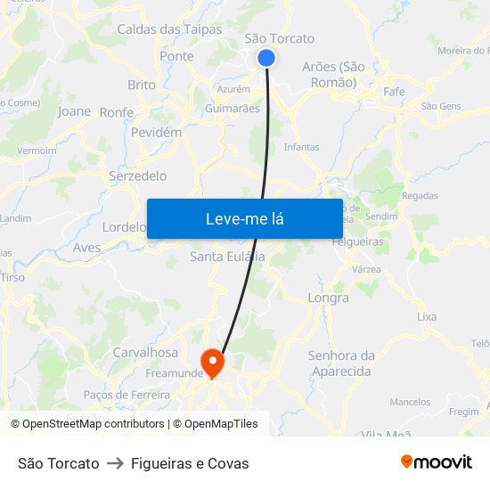 São Torcato to Figueiras e Covas map