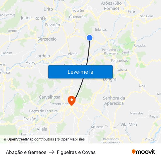 Abação e Gémeos to Figueiras e Covas map