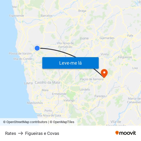 Rates to Figueiras e Covas map