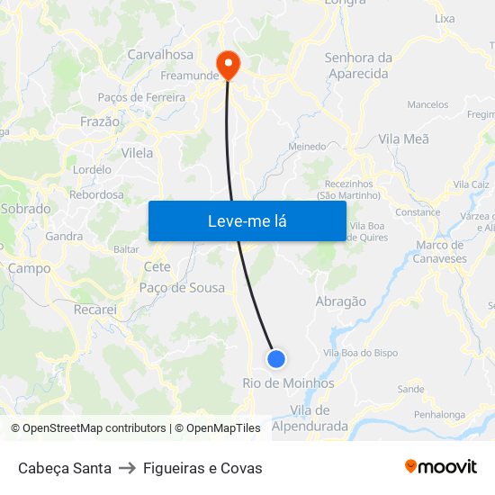 Cabeça Santa to Figueiras e Covas map
