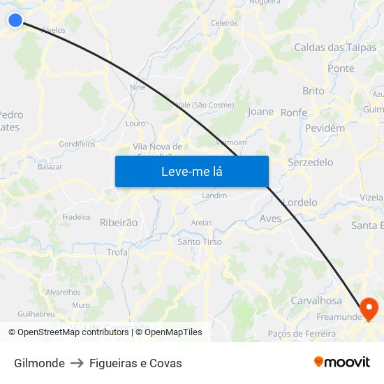 Gilmonde to Figueiras e Covas map