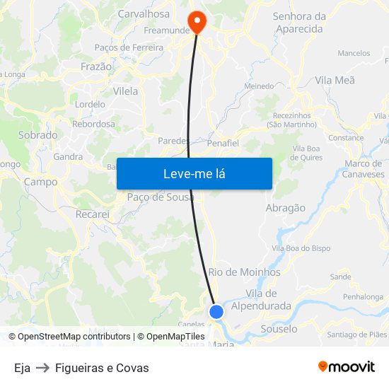 Eja to Figueiras e Covas map