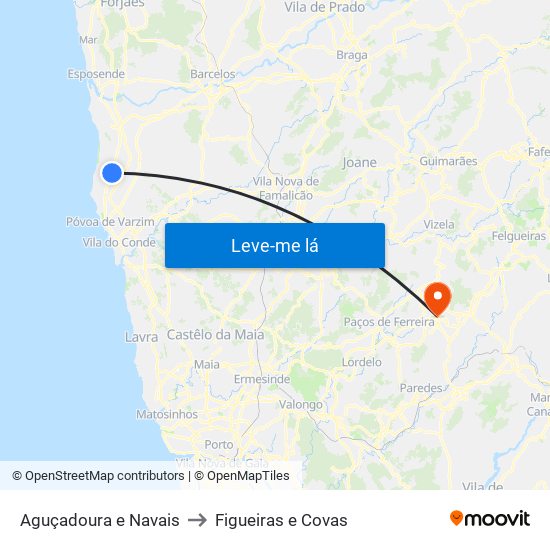 Aguçadoura e Navais to Figueiras e Covas map