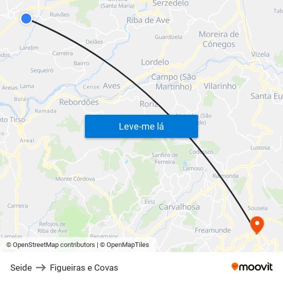 Seide to Figueiras e Covas map