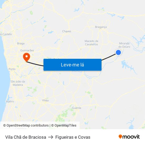 Vila Chã de Braciosa to Figueiras e Covas map