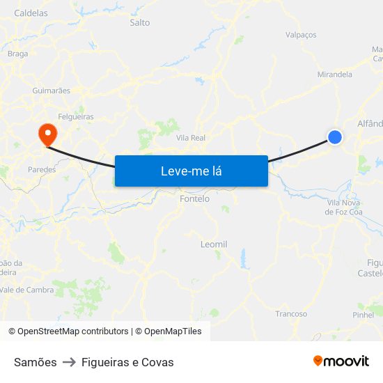 Samões to Figueiras e Covas map