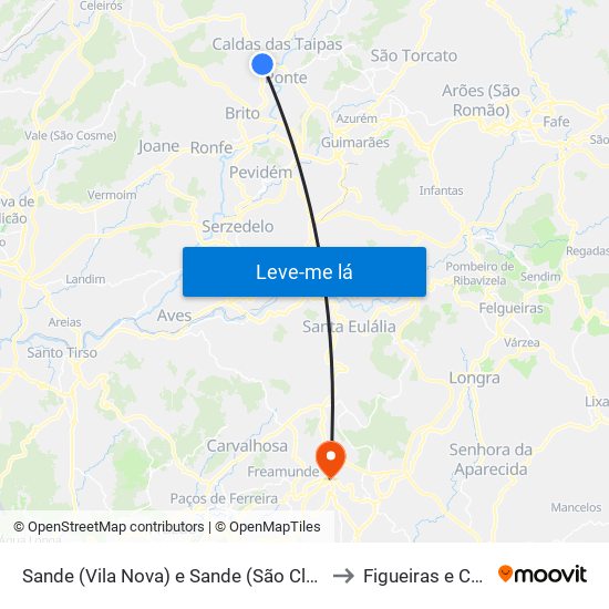 Sande (Vila Nova) e Sande (São Clemente) to Figueiras e Covas map