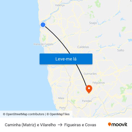 Caminha (Matriz) e Vilarelho to Figueiras e Covas map