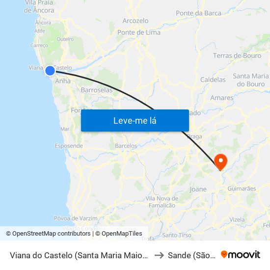 Viana do Castelo (Santa Maria Maior e Monserrate) e Meadela to Sande (São Martinho) map