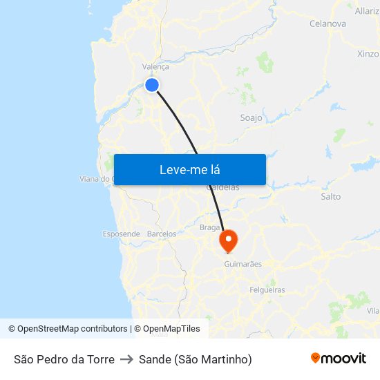 São Pedro da Torre to Sande (São Martinho) map