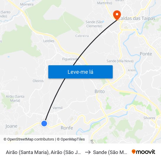 Airão (Santa Maria), Airão (São João) e Vermil to Sande (São Martinho) map