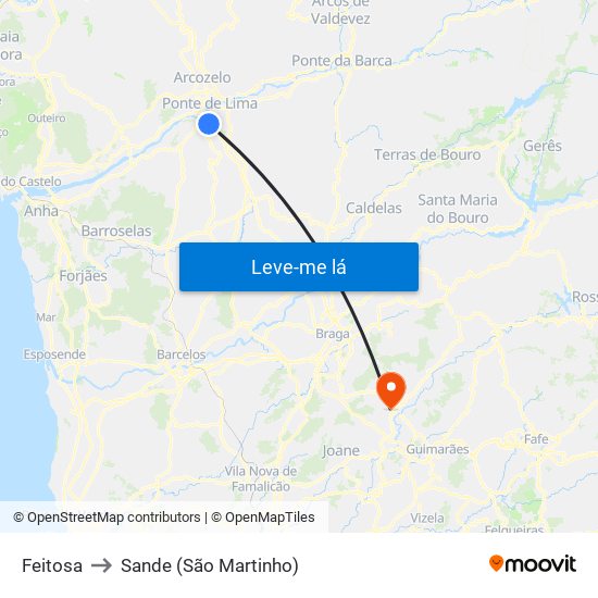 Feitosa to Sande (São Martinho) map