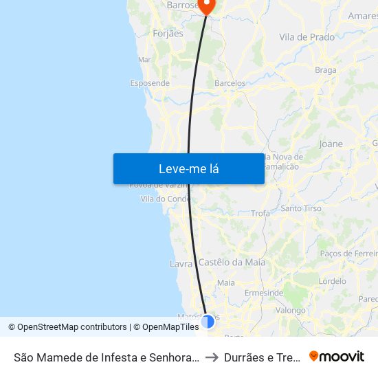 São Mamede de Infesta e Senhora da Hora to Durrães e Tregosa map