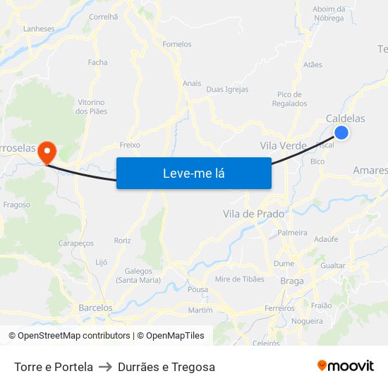 Torre e Portela to Durrães e Tregosa map