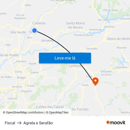 Fiscal to Agrela e Serafão map