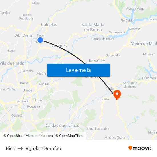 Bico to Agrela e Serafão map