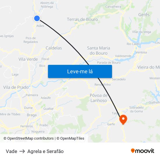 Vade to Agrela e Serafão map