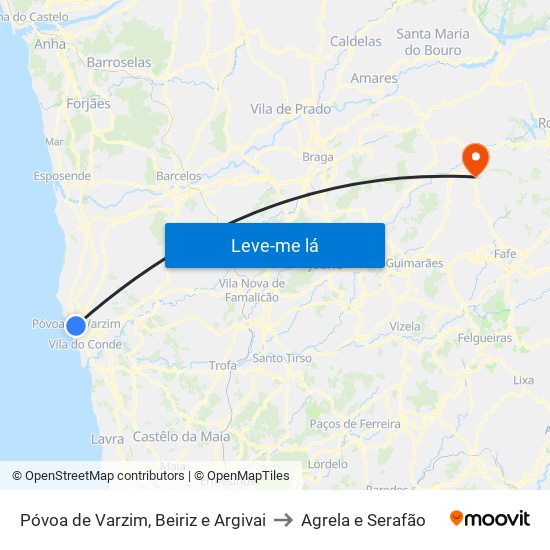 Póvoa de Varzim, Beiriz e Argivai to Agrela e Serafão map