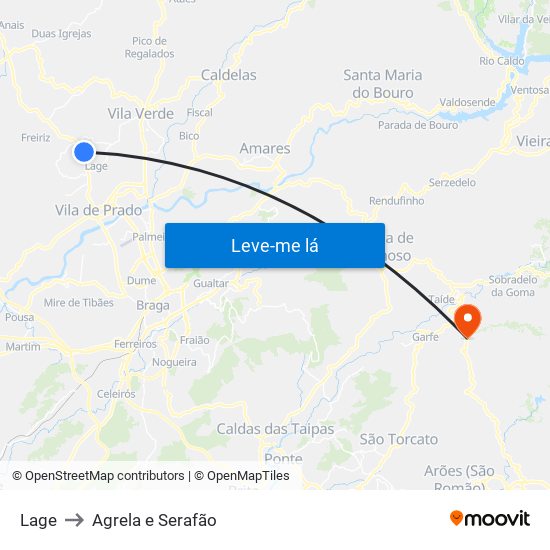 Lage to Agrela e Serafão map