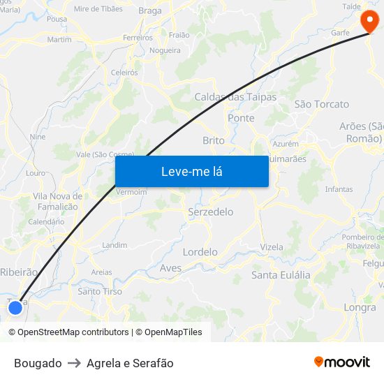 Bougado to Agrela e Serafão map