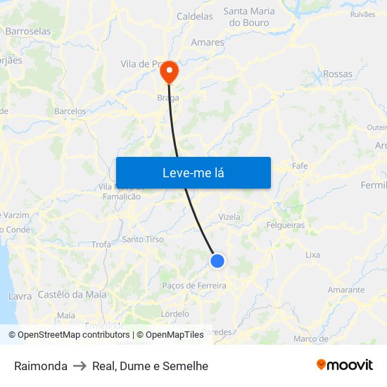 Raimonda to Real, Dume e Semelhe map