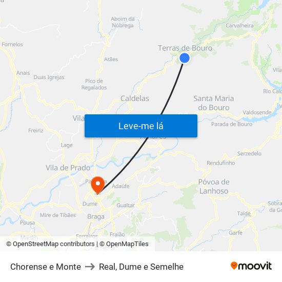 Chorense e Monte to Real, Dume e Semelhe map