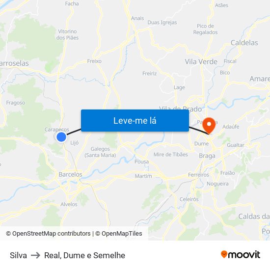 Silva to Real, Dume e Semelhe map