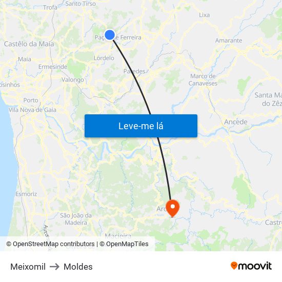 Meixomil to Moldes map